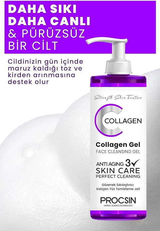PROCSIN Pore Firming Collagen Facial Cleansing Gel, Deep Cleansing & Skin Firming, Daily Use, 150 ML