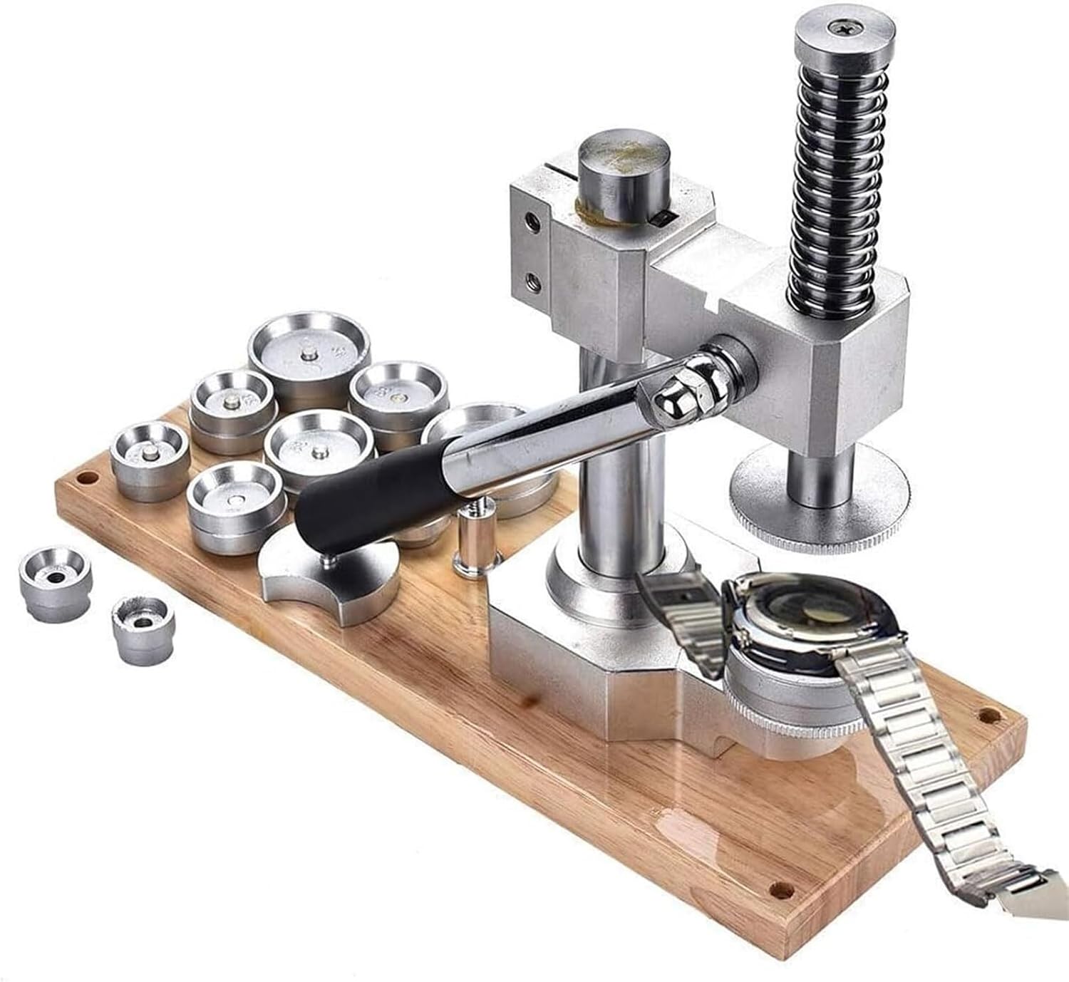 Professional Watch Repair Tools Kit -Professional Watch Battery Replacement Kit, Cylinder Case Back Closer Machine with 12 Stamps & Battery Replacement Tool for Watchmakers & DIY Enthusiasts