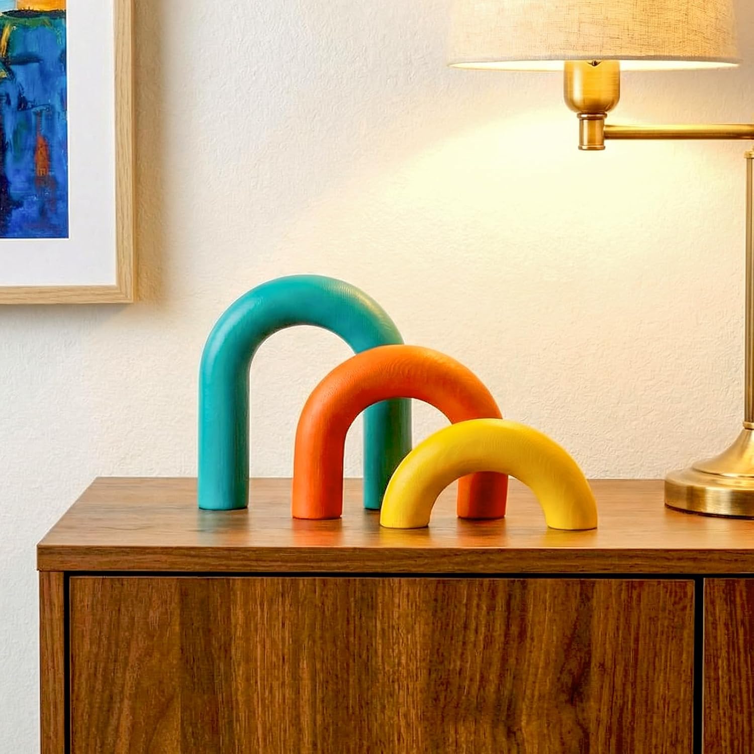 3 Pcs Mid Century Modern Decor Arch Decorative Statues Resin Home Decoration Minimalist Aesthetic Table Figurines for Home Desk Living Room Bookshelf Tabletop MCM Office Decor