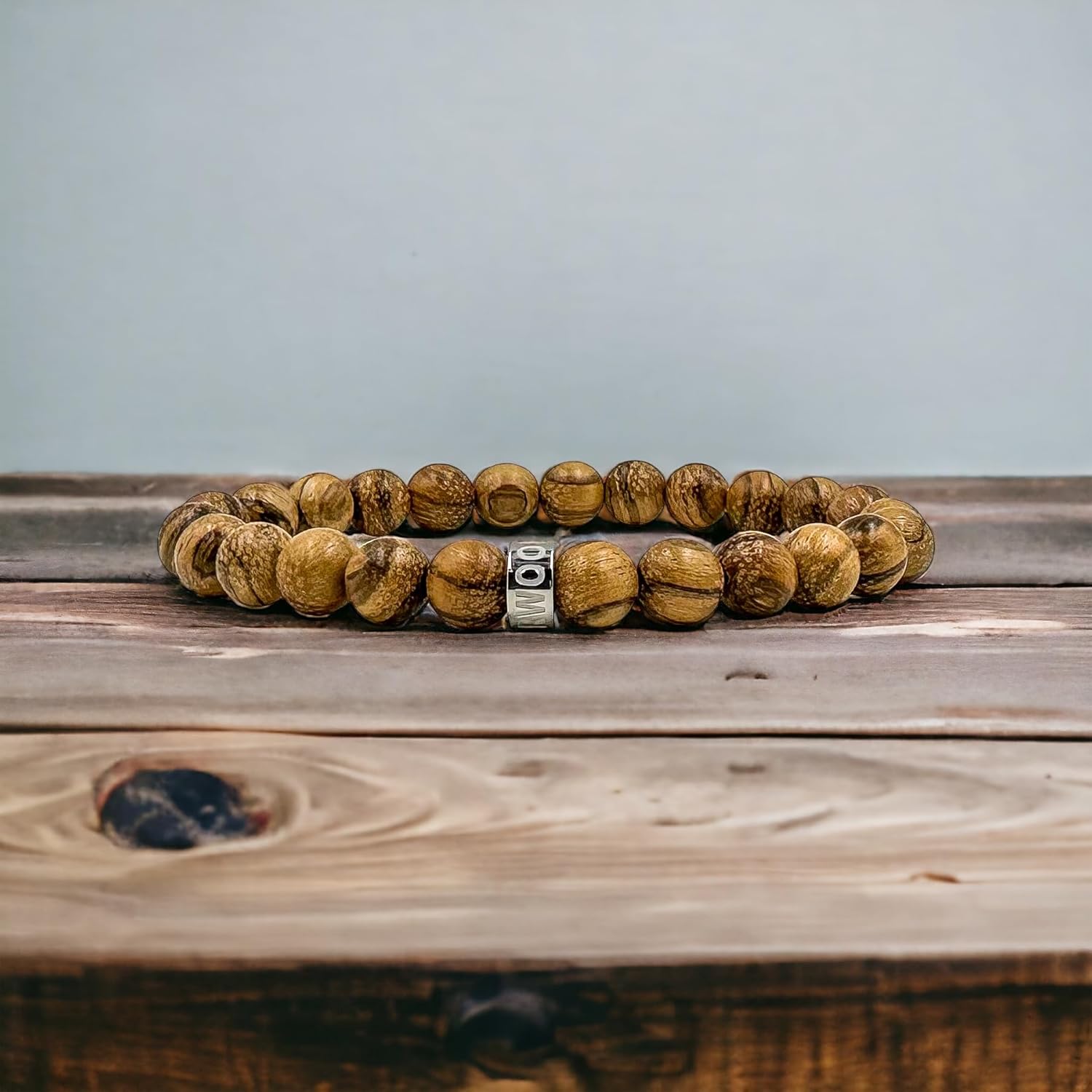 Desert Sandalwood Beaded Bracelet - Cascade Collection - Handmade 8mm Beads - Premium Mens Jewelry - Handcrafted Natural Bead Stretch Cord Bracelets - Lifetime Warranty