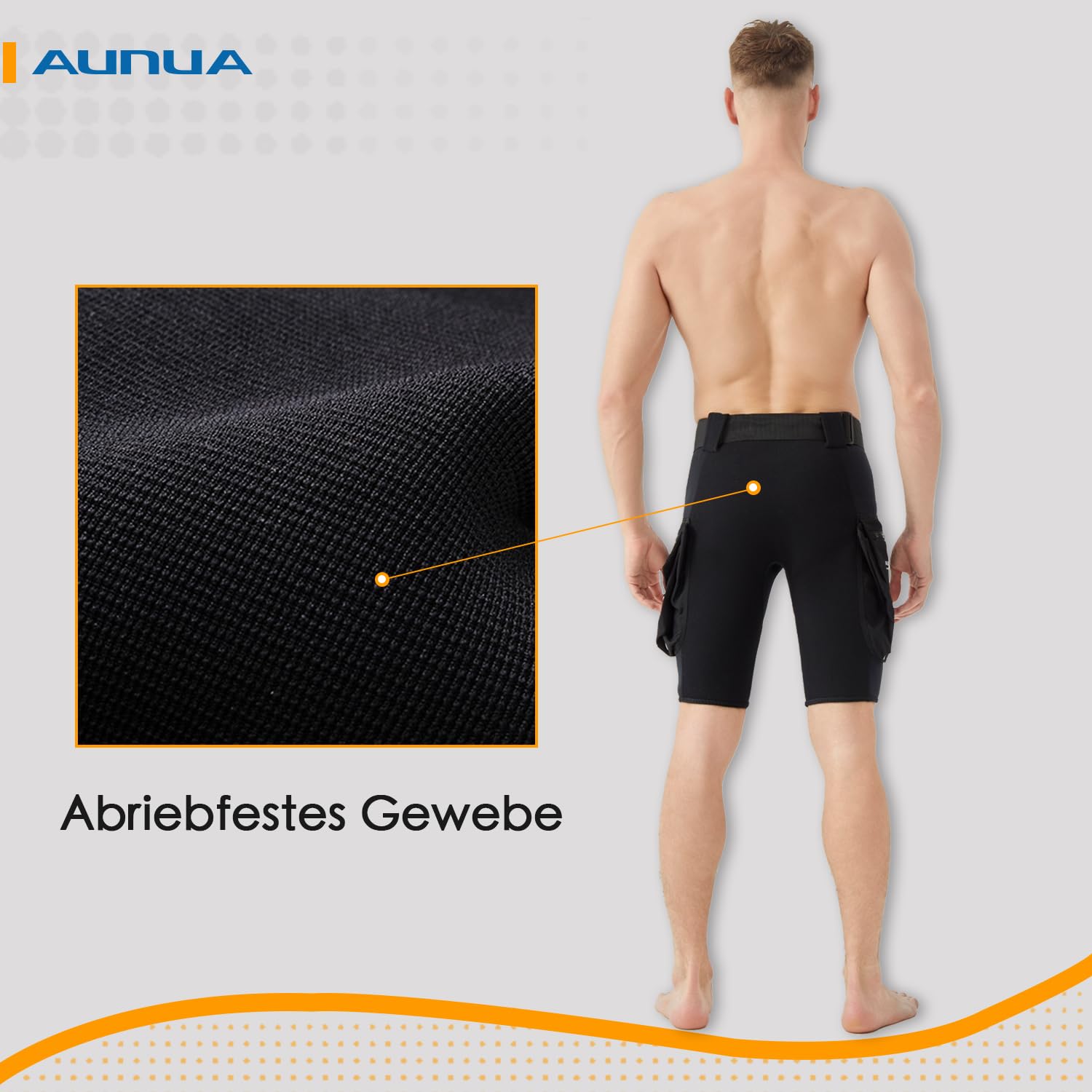 2mm Herren Neopren Tauchshorts mit Cargotaschen für Tauchen, Schnorcheln, Surfen und Schwimmen