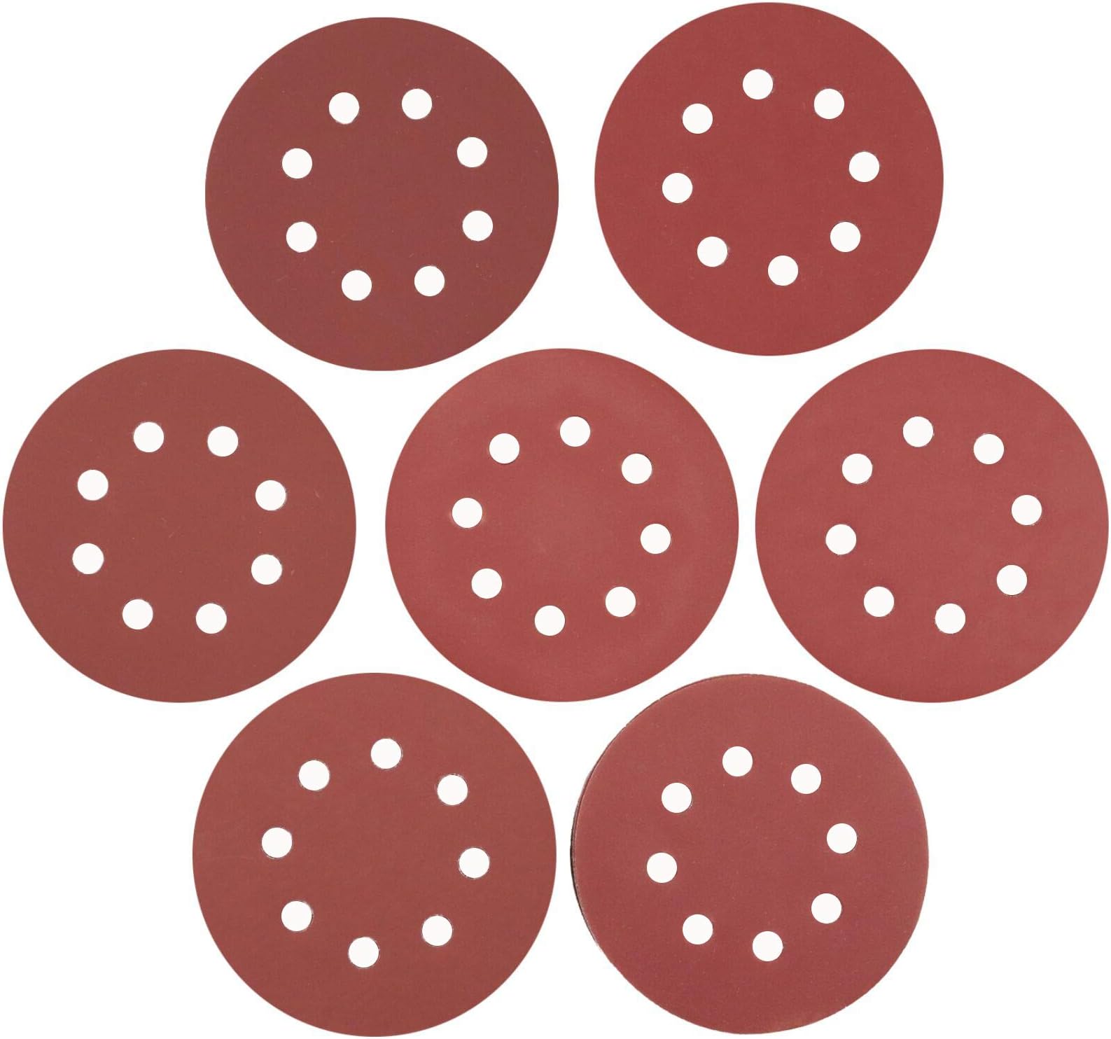 70Pcs Sanding Discs 5 Inch 8 Holes Round Sandpaper 400/600/800/1000/1500/2000/3000 Grit Hook and Loop Sander Pads for Random Orbital Sanders