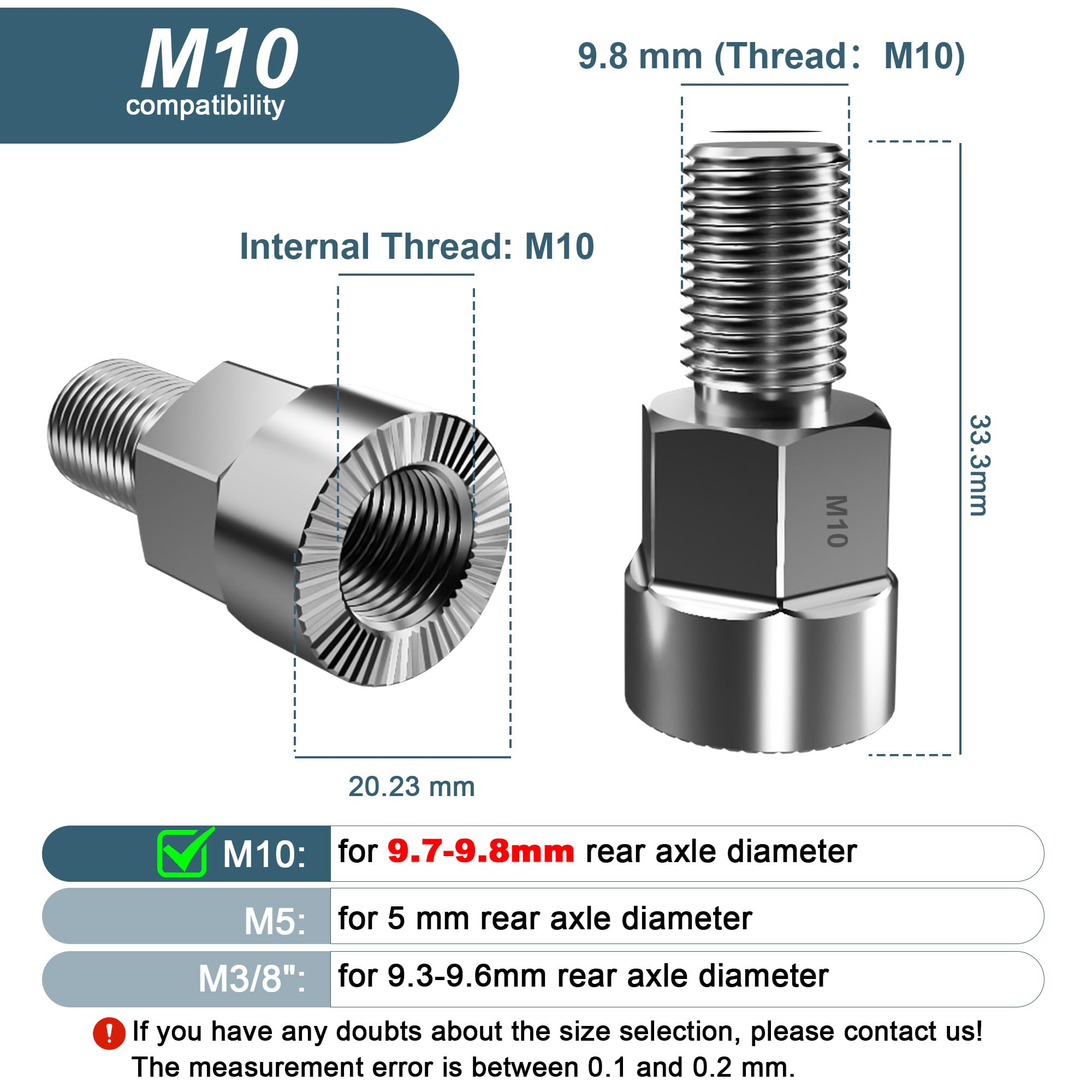 EMTB Adaptateur d'essieu universel pour remorque vélo