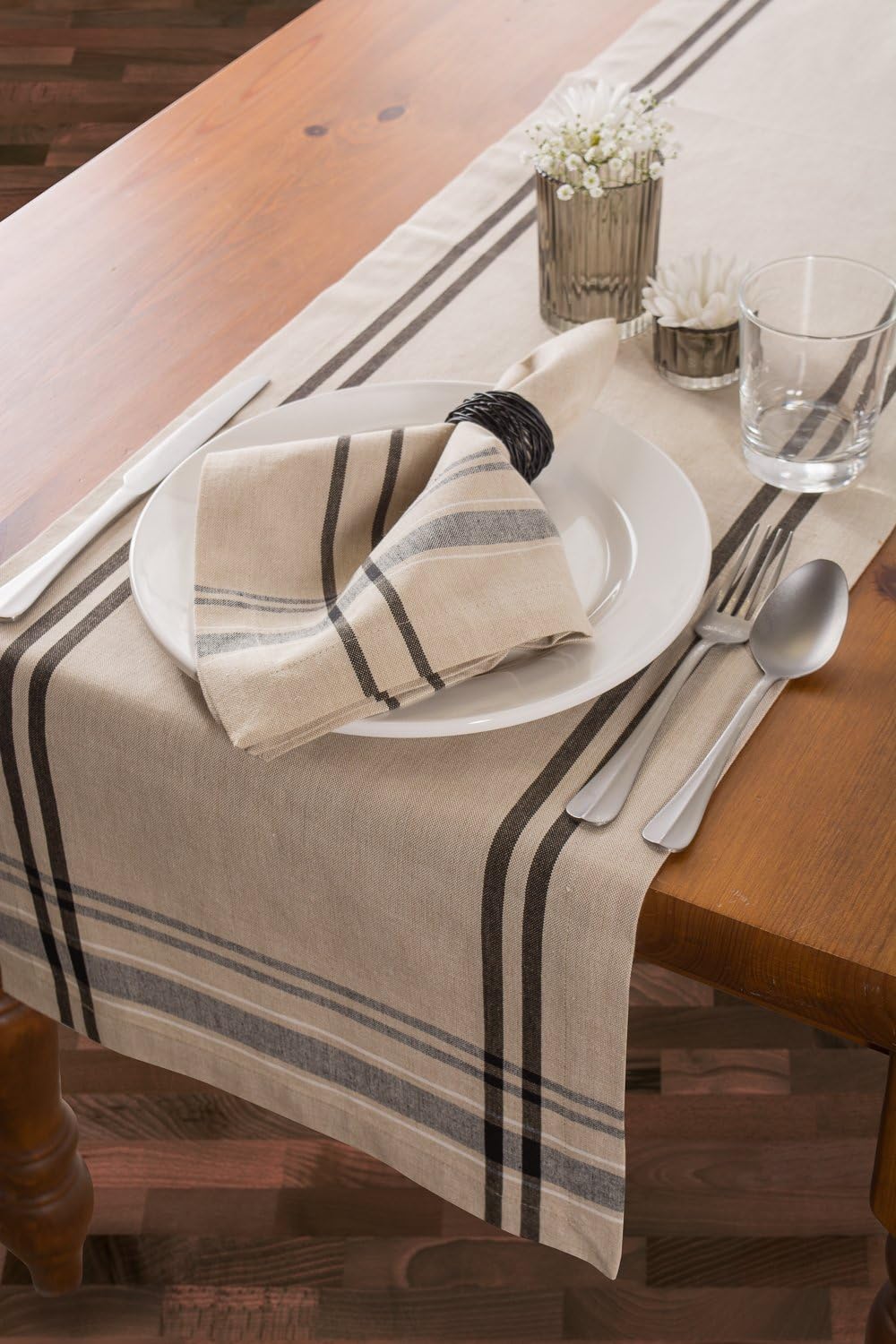 Get Cheap Price DII Kitchen Essentials Everyday French Stripe Tabletop Collection, Table Runner, 14x108, Taupe/Black Promo Discount Up To 70% Off DII Kitchen Essentials Everyday French Stripe Tabletop Collection, Table Runner, 14x108, Taupe/Black