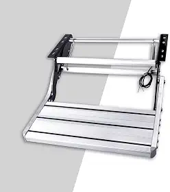 Manual de Liga de Alumínio Dobrável Degrau Único com Luz Led, Escada, Antiderrapante Telescópico, para Motorhome Rv Camper Van Caravana de Reboque de Viagem