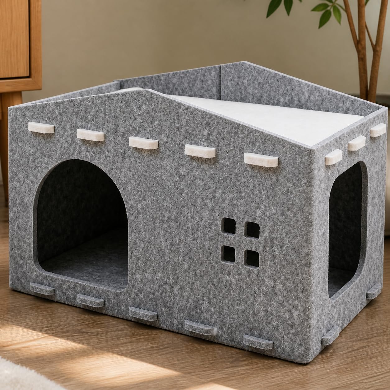 Maison pour Chat en Feutre, Tunnel | Conception modulaire, Meuble chat polyvalent, Pour le repos quotidien, Pour les passionnés