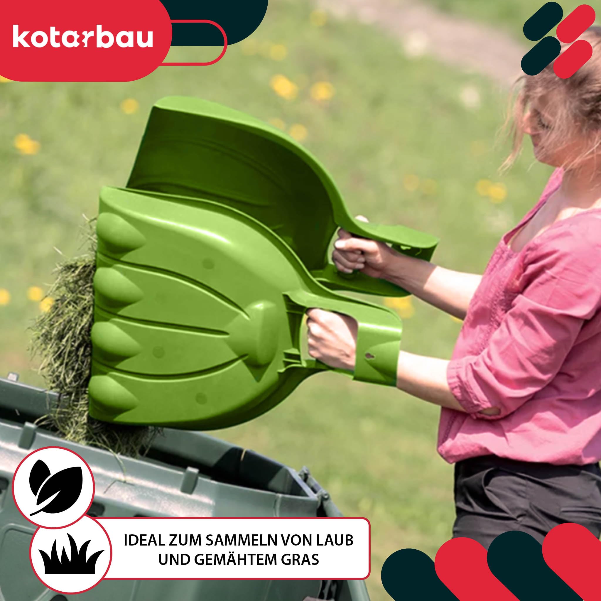 KOTARBAU® 1 par de Garras para hojas y hierba, Verde, Rastrillo recoge hojas, Garras de agarre, Recolector de hojas, Recogedor portátil hojas, Garras de césped para jardín, Cuchara de hojas, Agarrador