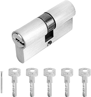 Türzylinder Schließzylinder 30/30 Zylinderschloss Profilzylinder mit 5 Schlüsseln Knaufzylinder Schließzylinder mit Knauf für Türschloss Haustür Innentür 6cmx1.5xmx3cm