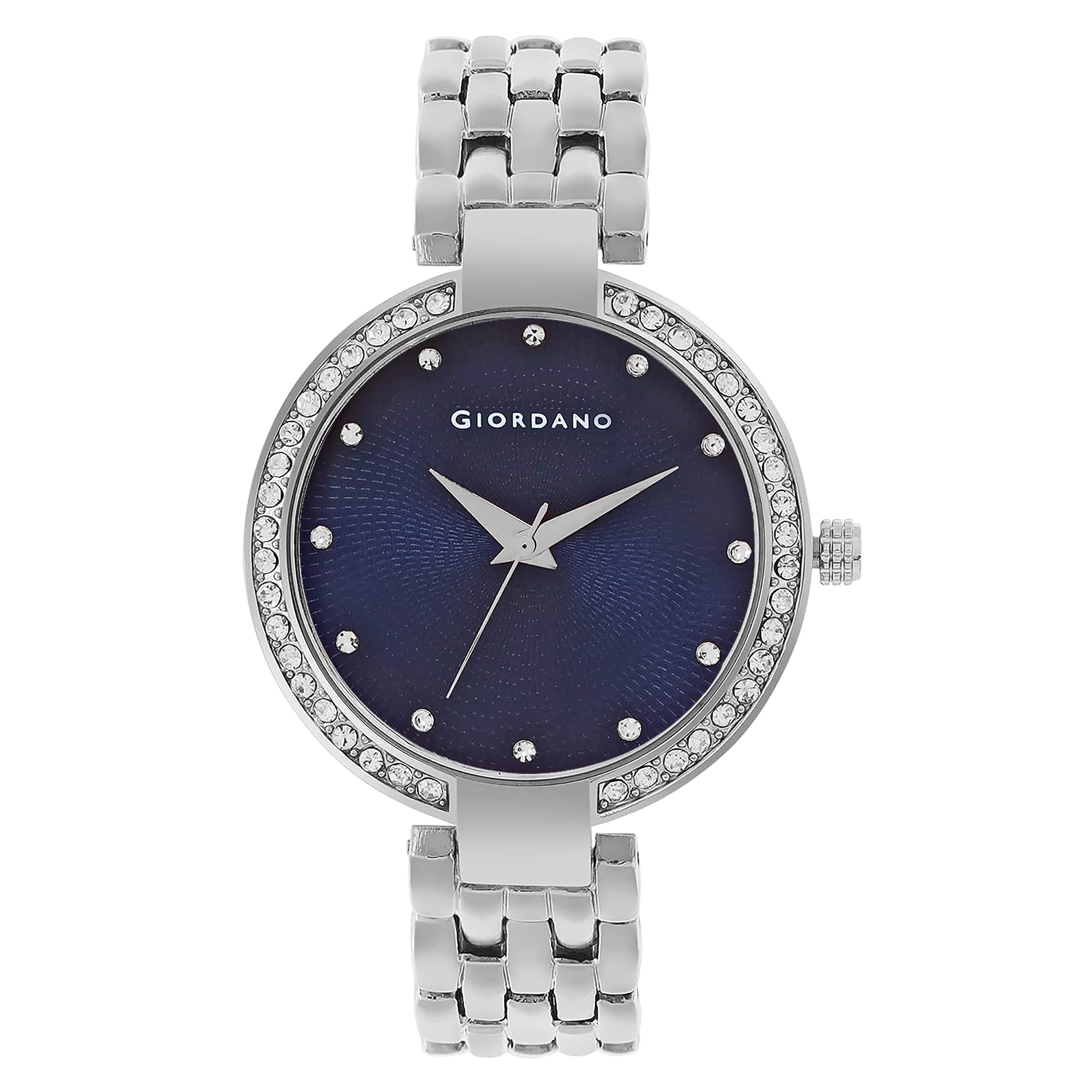 Giordano Fashionista Analogue Watch for Women Stylish Metal Strap, Diamond Studded Dial Ladies Wrist Watch 3 Hand, Ideal Gift for Female - GD-2141 (Blue) (B0D4J5L4SV) Amazon Price History, Amazon Price Tracker