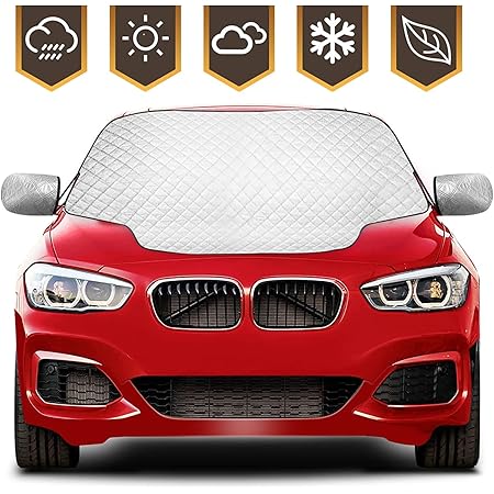 Amazon Co Jp Qcoqce フロントカバー 凍結防止 フロントガラス シート雪 結露 対策 防水 霜除け 車サンシェード 強力磁石防風 厚手 軽自動車 Suv車 に適用 L 車 バイク