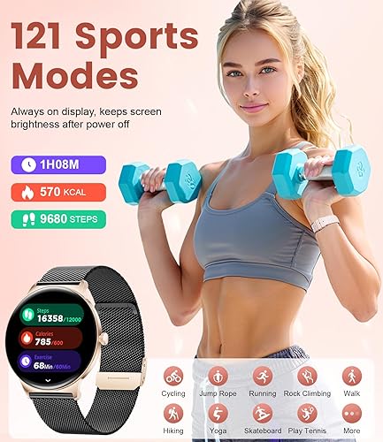 Miniatura 6 de Reloj inteligente para mujer, pantalla AMOLED de 1.43 pulgadas, reloj inteligente de llamadas Bluetooth, más de 120 modos deportivos, monitor de