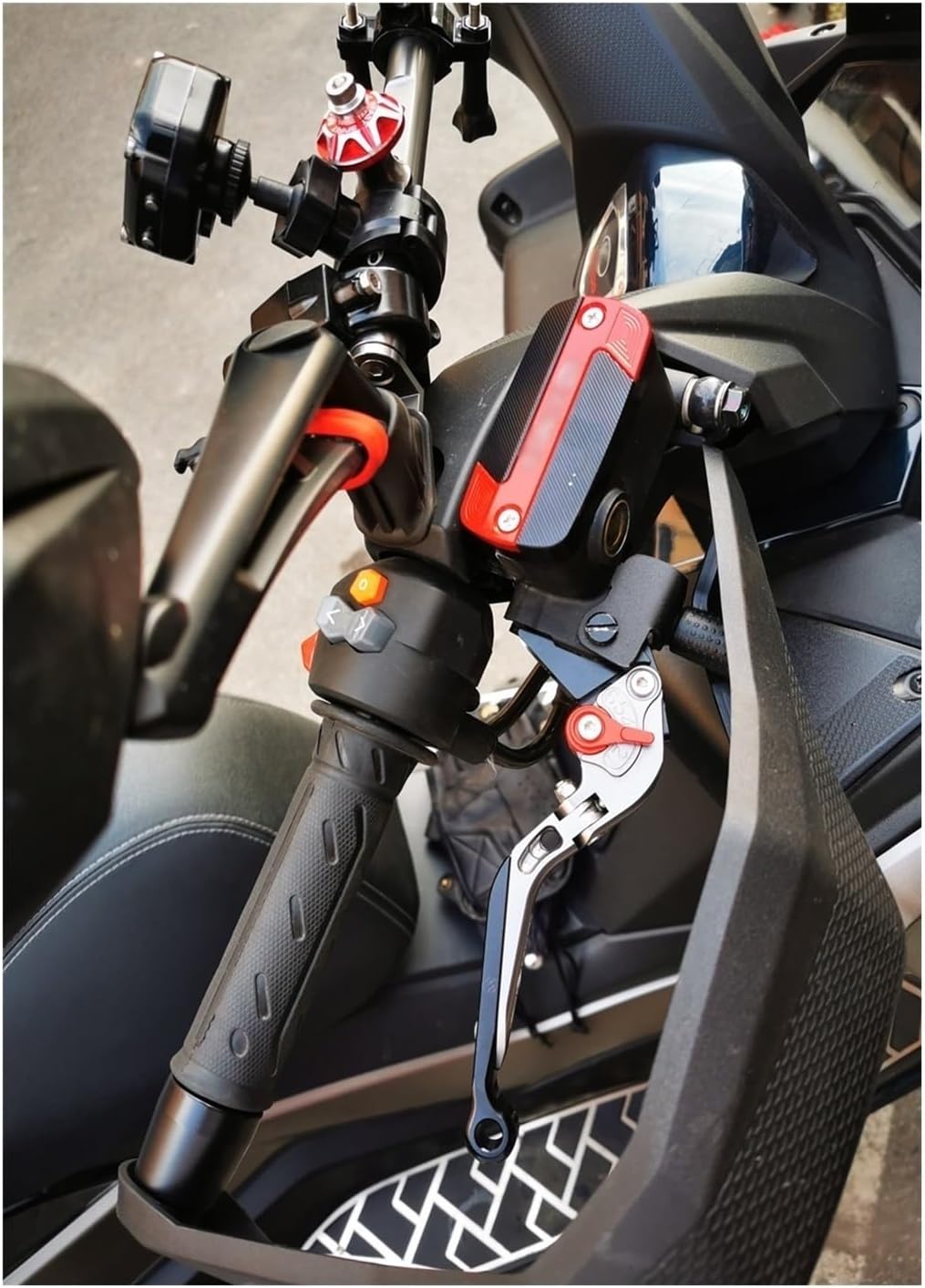KSHSAA Motorcycle CNC Accessories Adjustable Folding Extendable with A Brake Clutch Levers Handlebar Hand Grips Ends for Hon&da CBR650F CBR 650F CBR650 F 2014-2016 Lever (Color : 7)