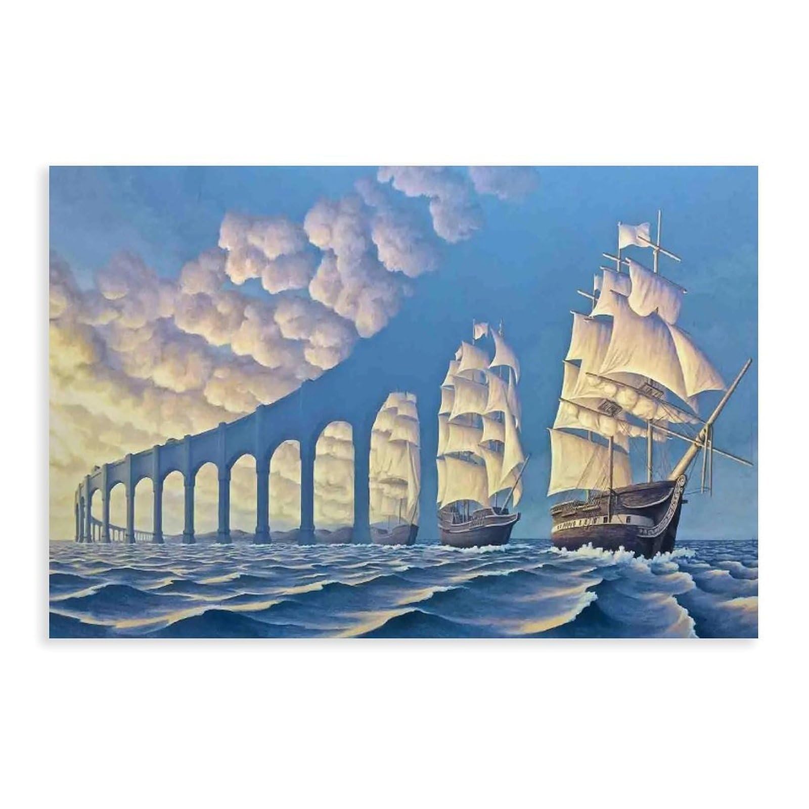 Bareronor Modern Ship Poster Canvas Poster Bedroom Decor Landscape Office Room Decor Gift 20" L X 30" W