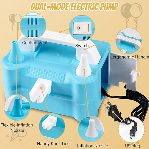 Miniatura 3 de Electric Balloon Pump, Designed with Balloon Knotter, Automatic Balloon Blower Pump Electric Balloon Inflator for Party Balloons, Wedding, Birthday