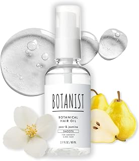 Botanist Natural Hair Oil for Frizzy Hair, Organic Hair Oil for Women, HAIR OIL Spray for Men with Jojoba Oil, Protein, Organics Extract & Squalane, Hair Scalp Oil from Japan 2.7 Fl Oz Pear & Jasmine