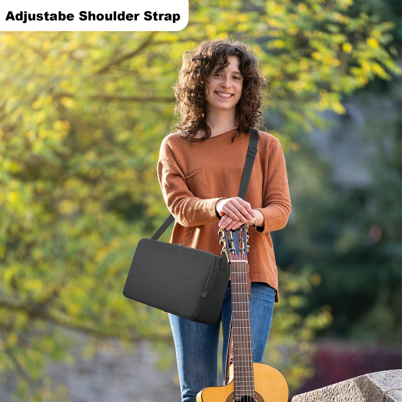 Borsa per il trasporto del leggio con tracolla, borsa per leggio musicale, borsa impermeabile per per strumenti, custodia per strumenti di grande capacità (nero) per musicisti e