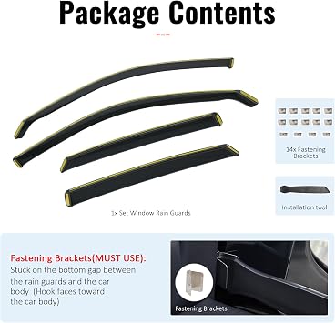 Fit 2022-2026 Honda Civic Sedan 4-Door in Channel Window Visors Black 4PCS