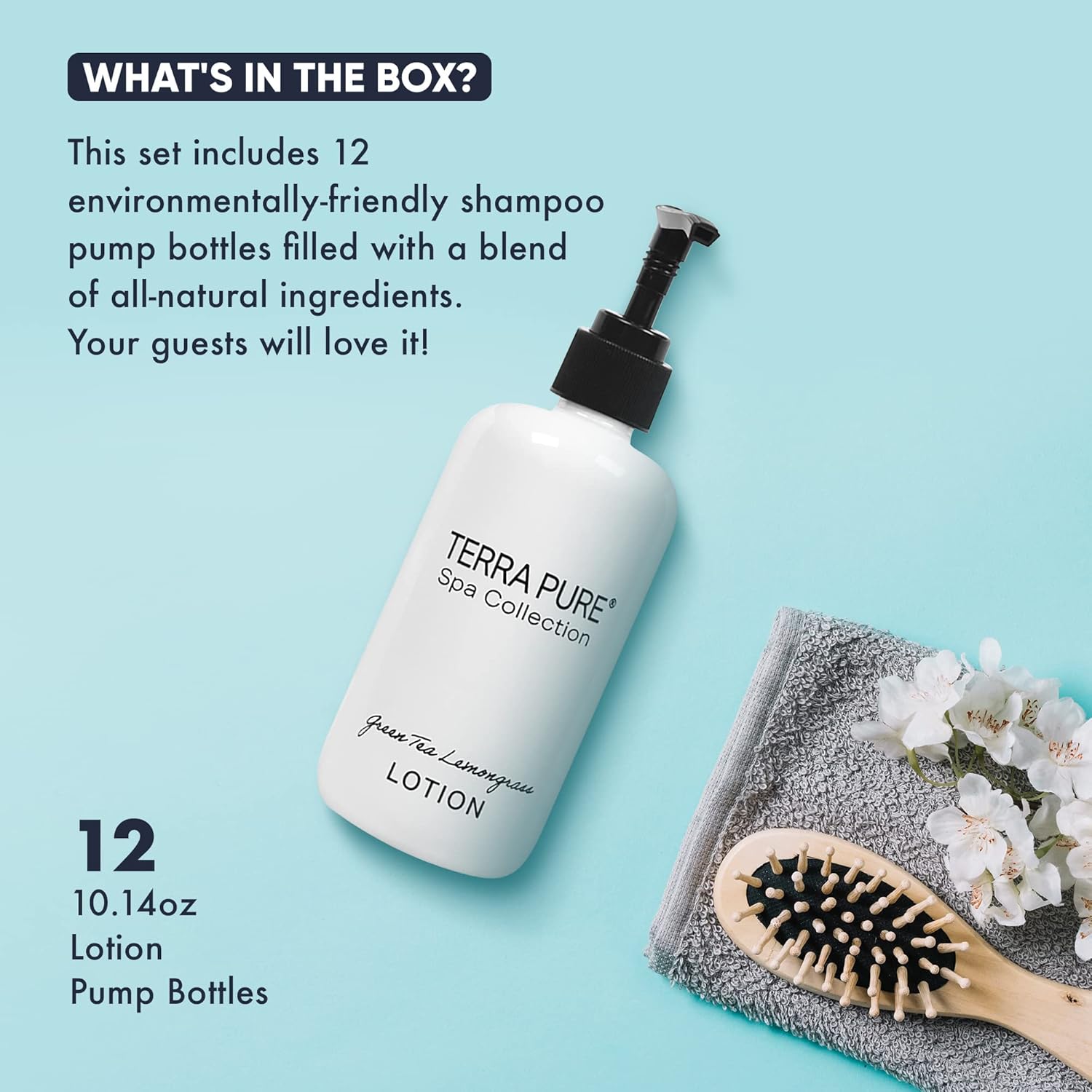 Terra Pure Lotion | Spa Collection | Hotel Amenities in Pump Bottle | 10.14 oz. / 300 ml (Case of 12)