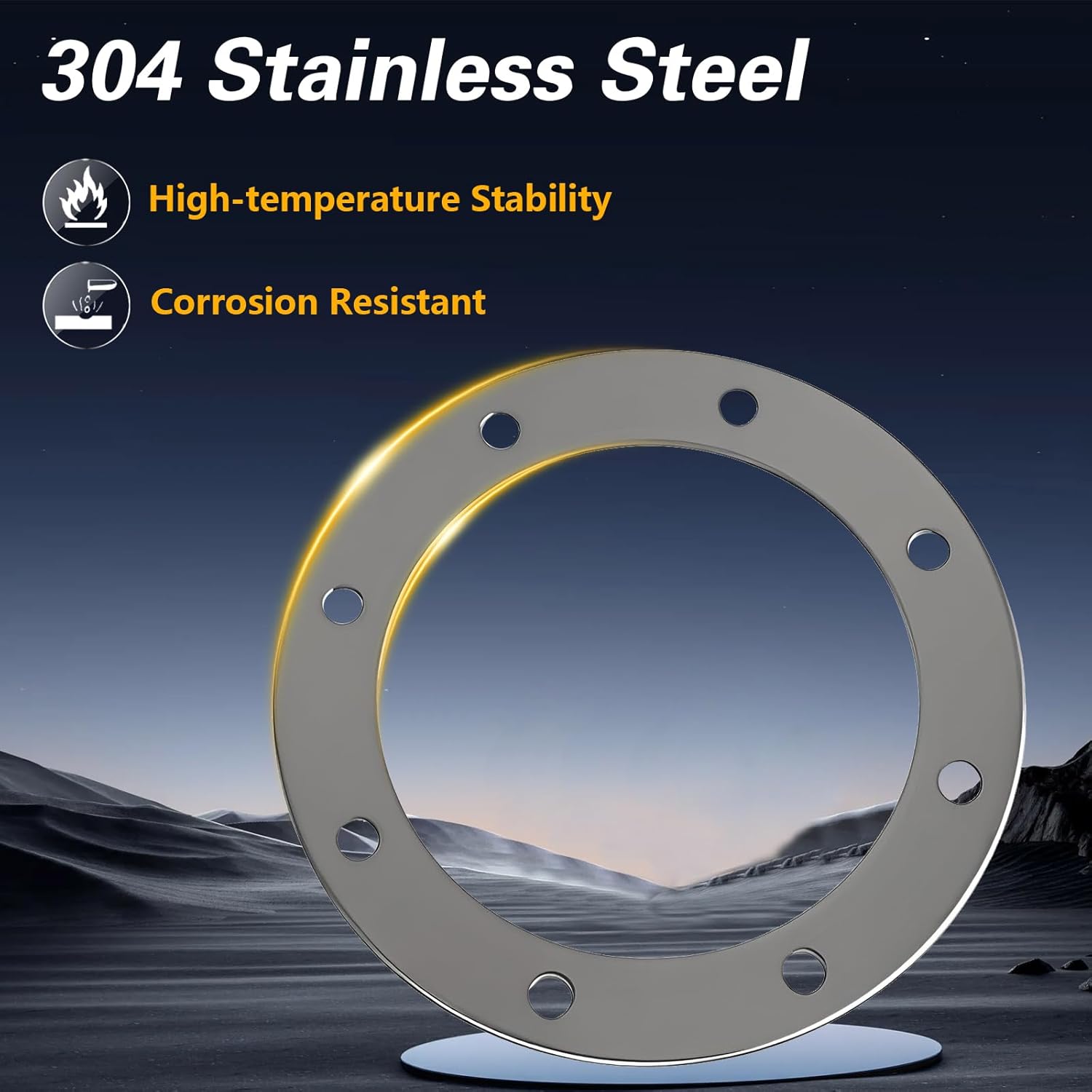 FUSCH 2 PCS Stainless Steel Side Exit Exhaust Bezels, Mirror Polishing 3.5" ID with 16 Sets of Bolts and Nuts