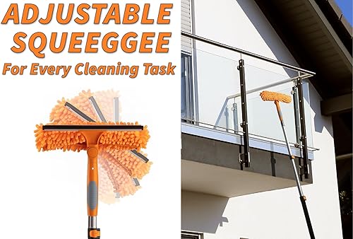 Miniatura 7 de Kit de lavado de ventanas de 5 a 12 pies y ventilador de techo flexible con poste de extensión (alcance de más de 20 pies), herramienta de limpieza