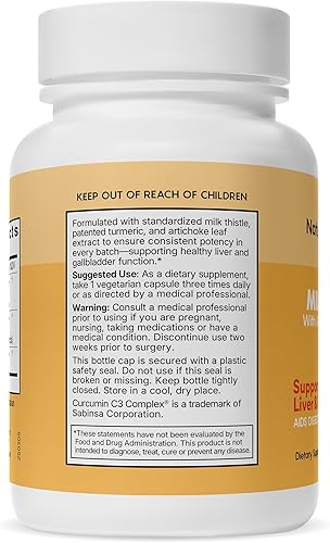 Miniatura 7 de Natural Wellness Cardo mariano con alcachofa y cúrcuma - Suplemento avanzado de apoyo hepático para desintoxicación, regeneración y protección