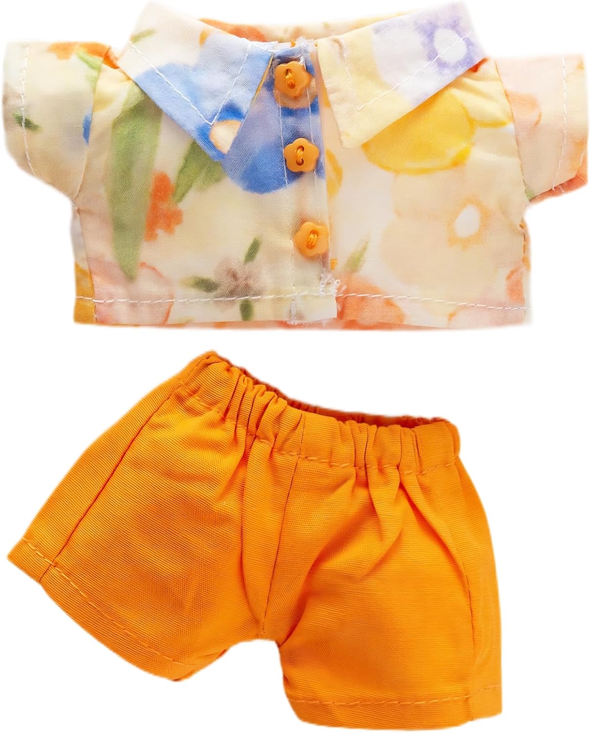Clothes for Labubu(NO Doll), Shirt Set for Clothes 17cm Doll Accessories Suit, with Casual Design, Soft Knitted Premium Fabric for Dress Up, Play & Collector Display, Sunset Orange