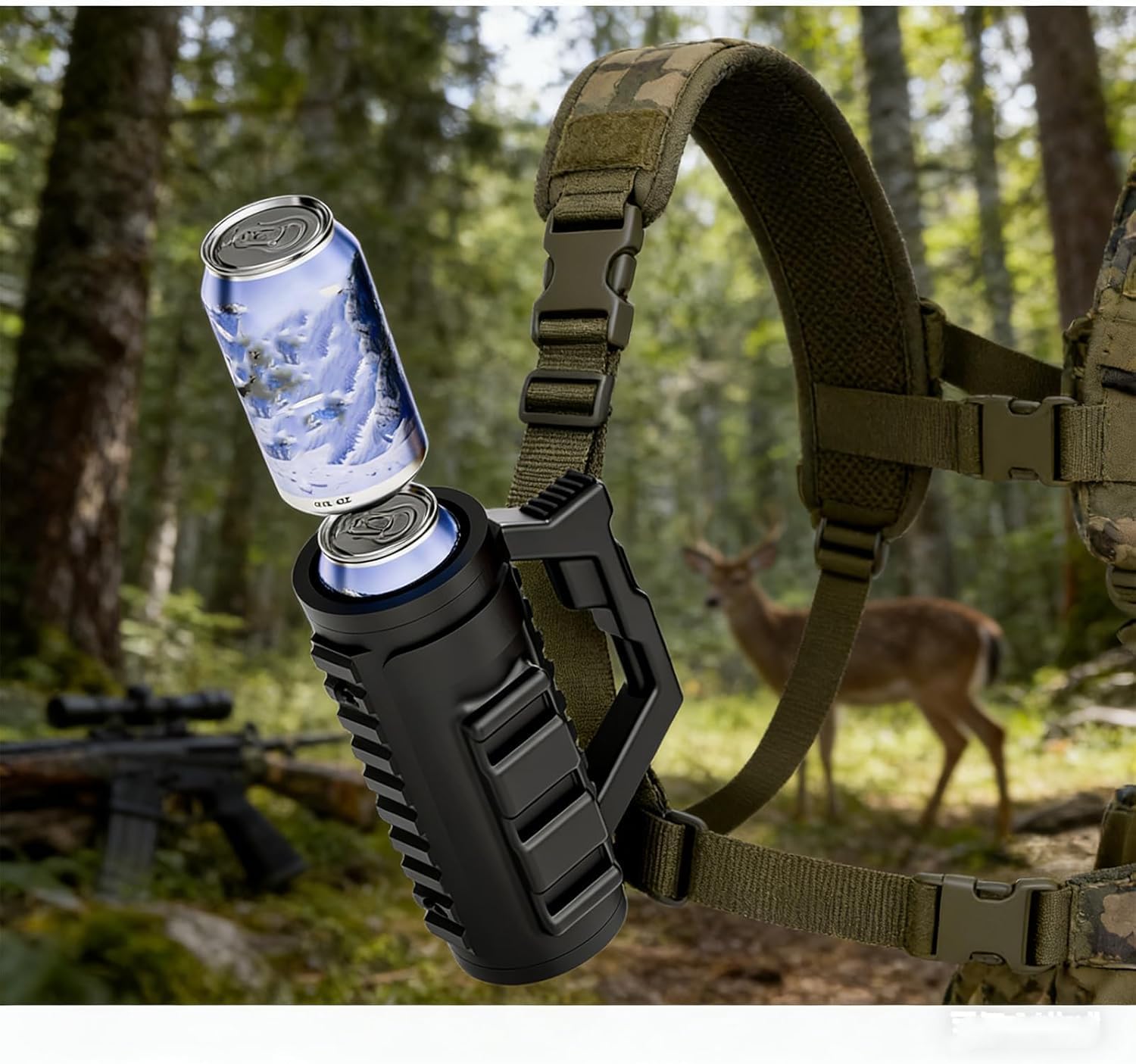 Tactical Assault Can Holder, Assault-Style Tactical Insulation Sleeve, Multi-Function Double Tactical Reload Can Holder, Portable Party Beverage Holder Insulation Sleeve (2pcs, 12 Oz Bottle)