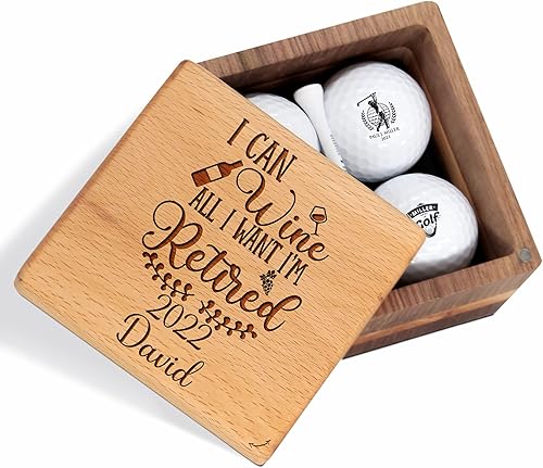 Miniatura 7 de Regalo de golf personalizado para hombres y mujeres, juego de golf personalizado con bonitas bolas y caja de madera de lujo, ideas de regalo únicas