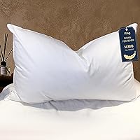 Vista 27 de BHZ Almohada estándar de plumas de ganso con funda de almohada de satén, almohada de cama de lujo de la colección de hotel para dormir, soporte