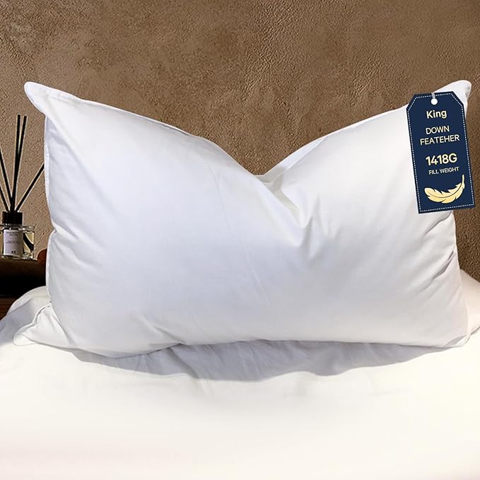 King Pillow Feather Down Hotel My King Pillow Bed Goose Pillows Alternative Luxury Pillows by BHZ product photo
