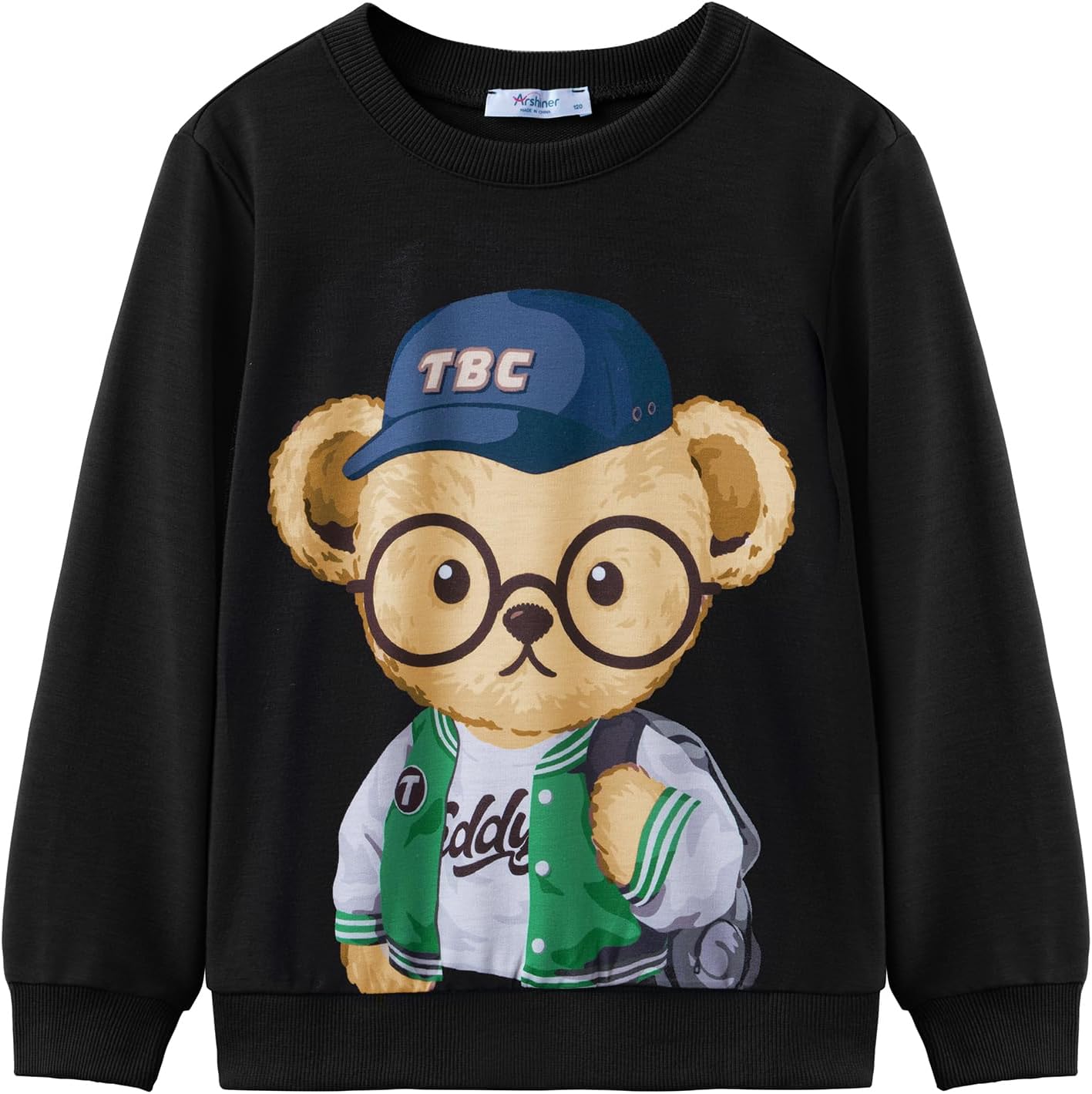 Arshiner Toddler Boy Crewneck Sweatshirt Long Sleeve Pullover Graphic Shirts for Kid Fall Tops Tees 2-10 Years