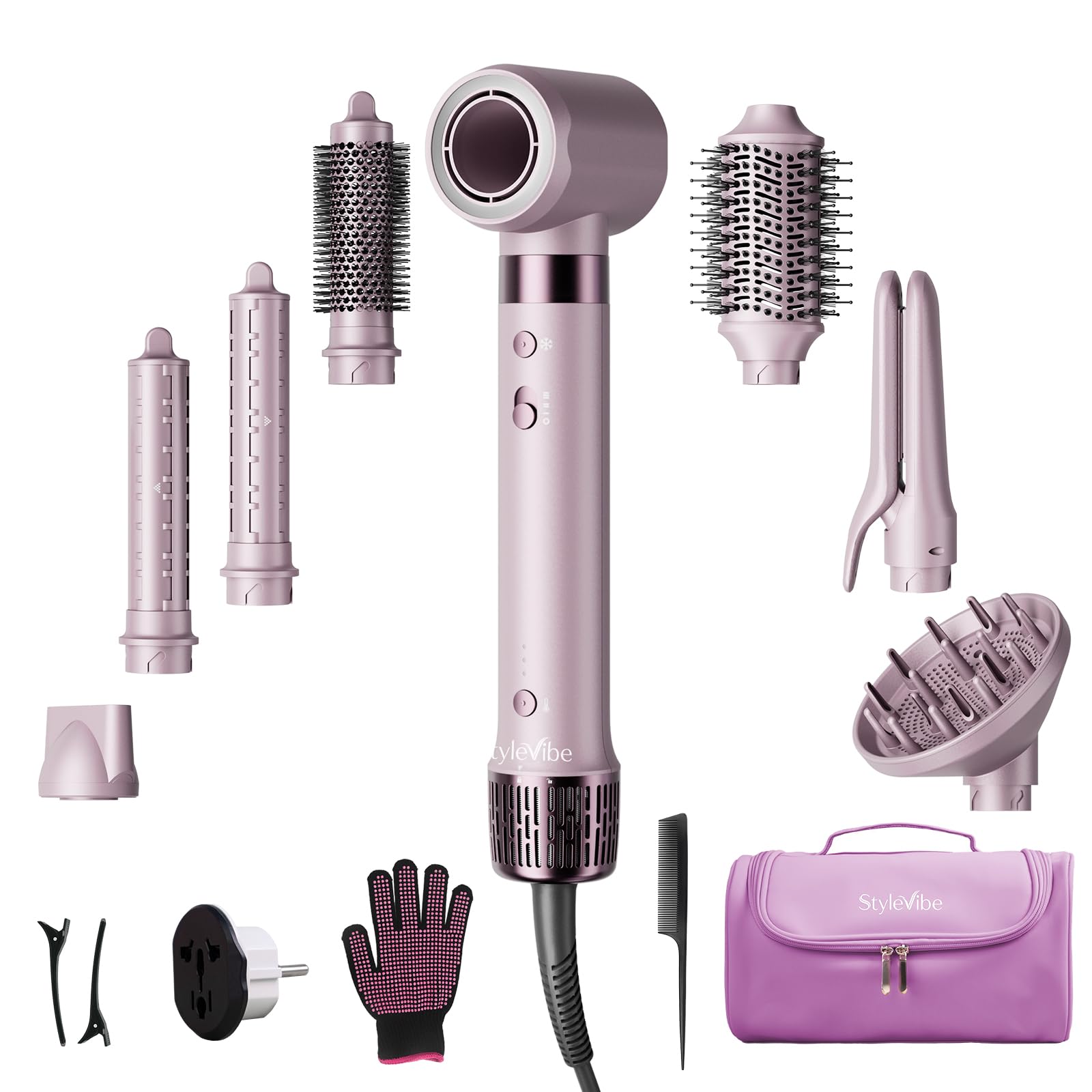 Mythsight StyleVibe Dual Voltage 8-in-1 Air Styler with Diffuser Hair Dryer