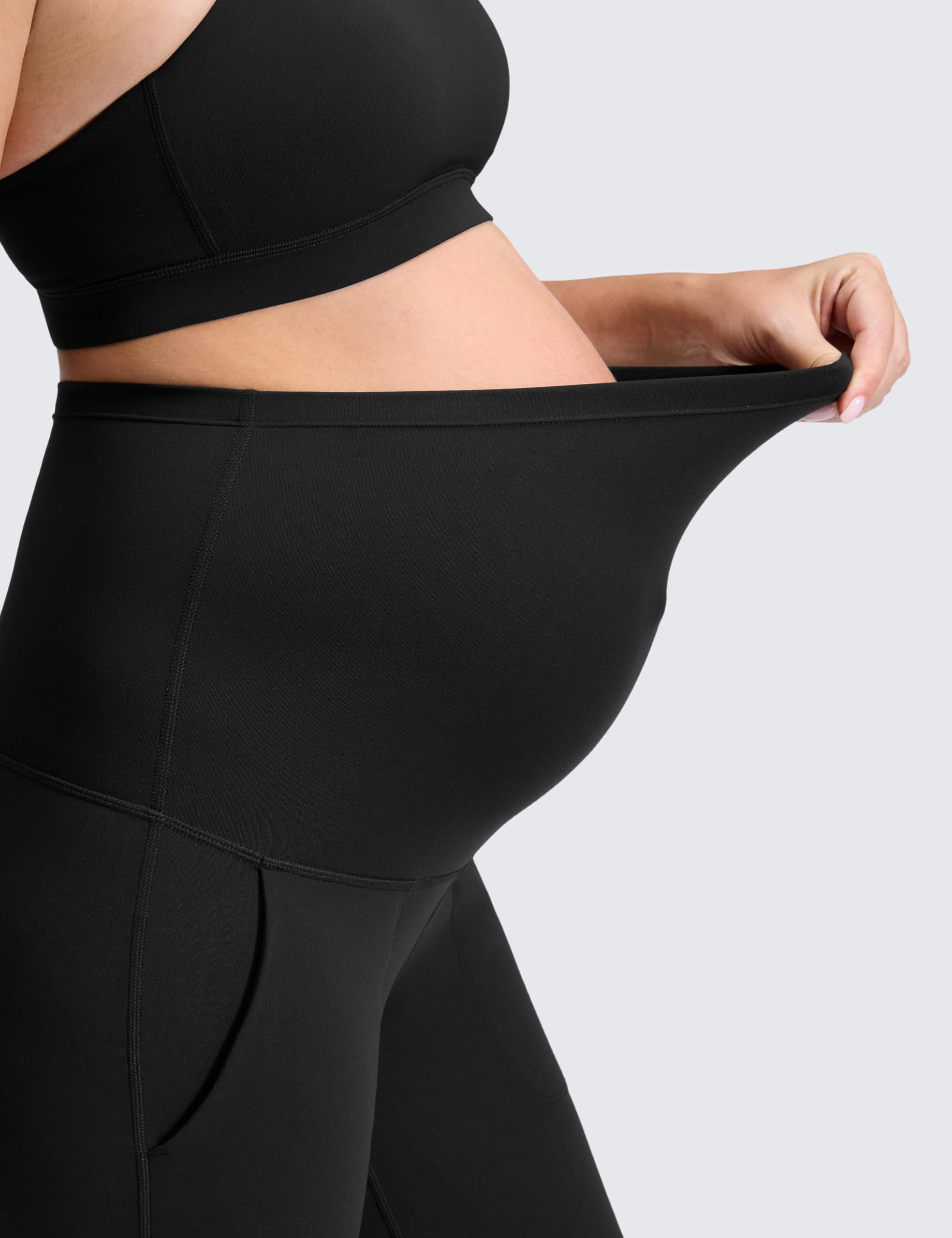 CRZ YOGA Butterluxe Pantalon Legging Évasé de Maternité avec Poches Yoga Entraînement - 80cm
