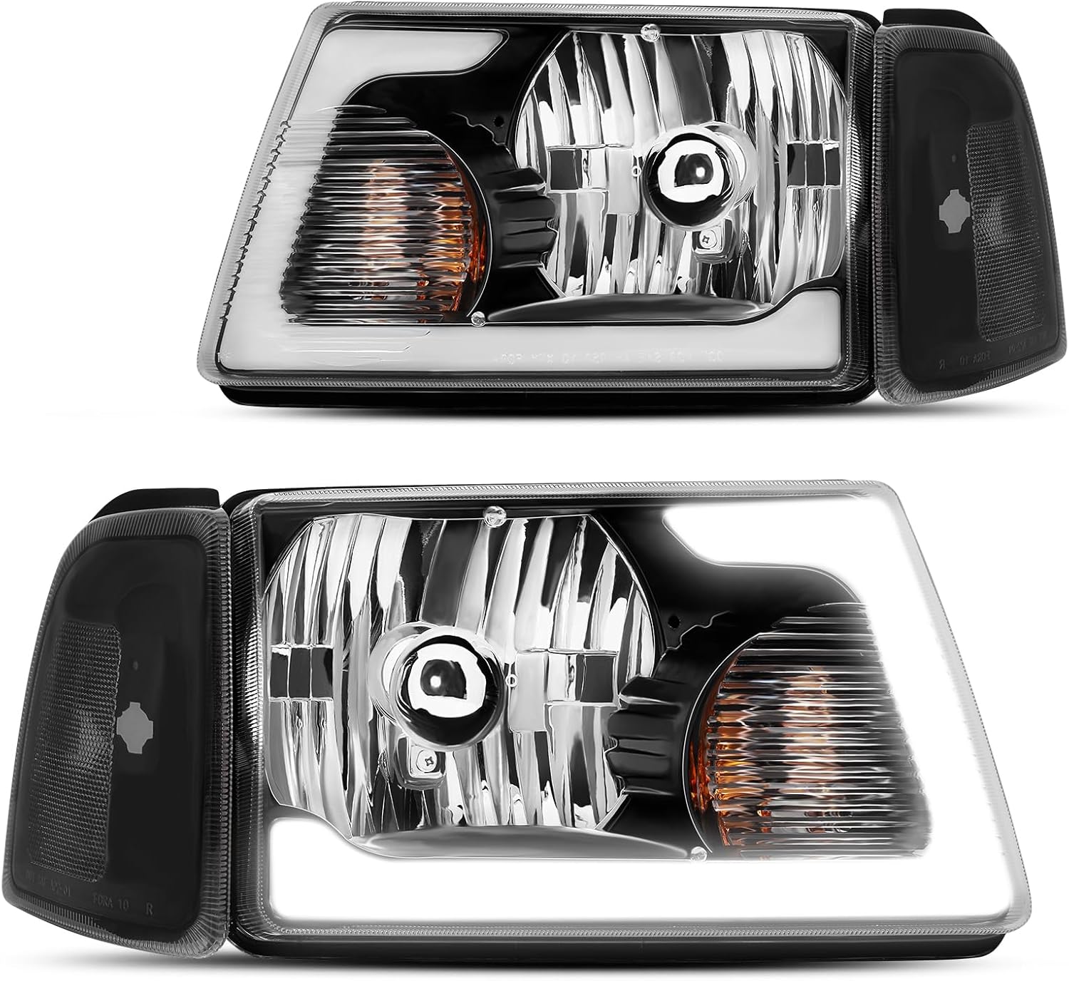 500% Brighter LED Headlight Assembly Compatible with 2001-2011 Ranger 2001 2002 2003 2004 2005 2006 2007 2008 2009 2010 2011 Ranger OE Style w/LED Blub