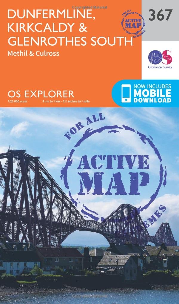 Dunfermline, Kirkcaldy & Glenrothes South Map | Weatherproof | Methil & Culross | Ordnance Survey | OS Explorer Active Map 367 | Scotland | Walks | Hiking | Maps | Adventure