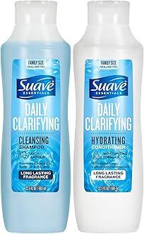 Suave Shampoo & Conditioner Set, Clarifying & Hydrating – Build Up & Residue Removal Formulas for Beautiful, Shiny Hair, 22.5 Oz Ea (2 Piece Set)