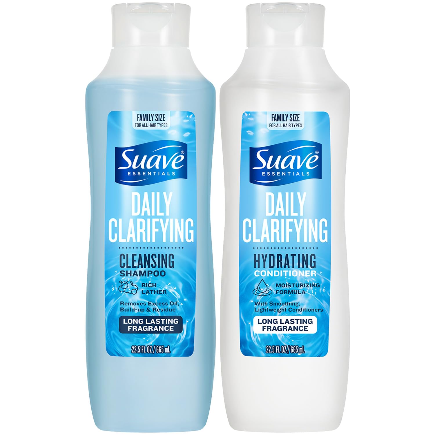 Suave Shampoo & Conditioner Set, Clarifying & Hydrating