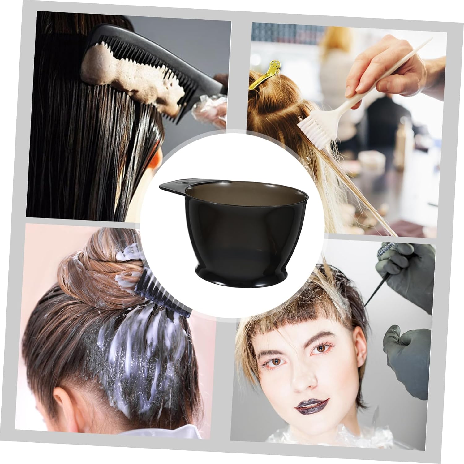 2Pcs Non Slip Hair Dye Mixing Bowls Professional Tinting Coloring Tools Washable Reusable Hairdressing Dyeing Containers with Scale Design for Easy Use