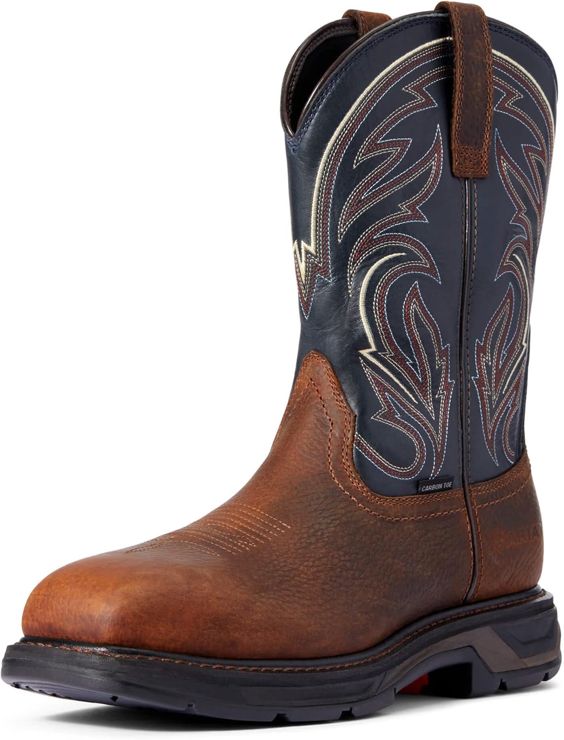 Ariat Mens WorkHog XT Cottonwood Carbon Toe Work Boot Brown Oiled Rowdy/Midnight Blue 10.5 Wide