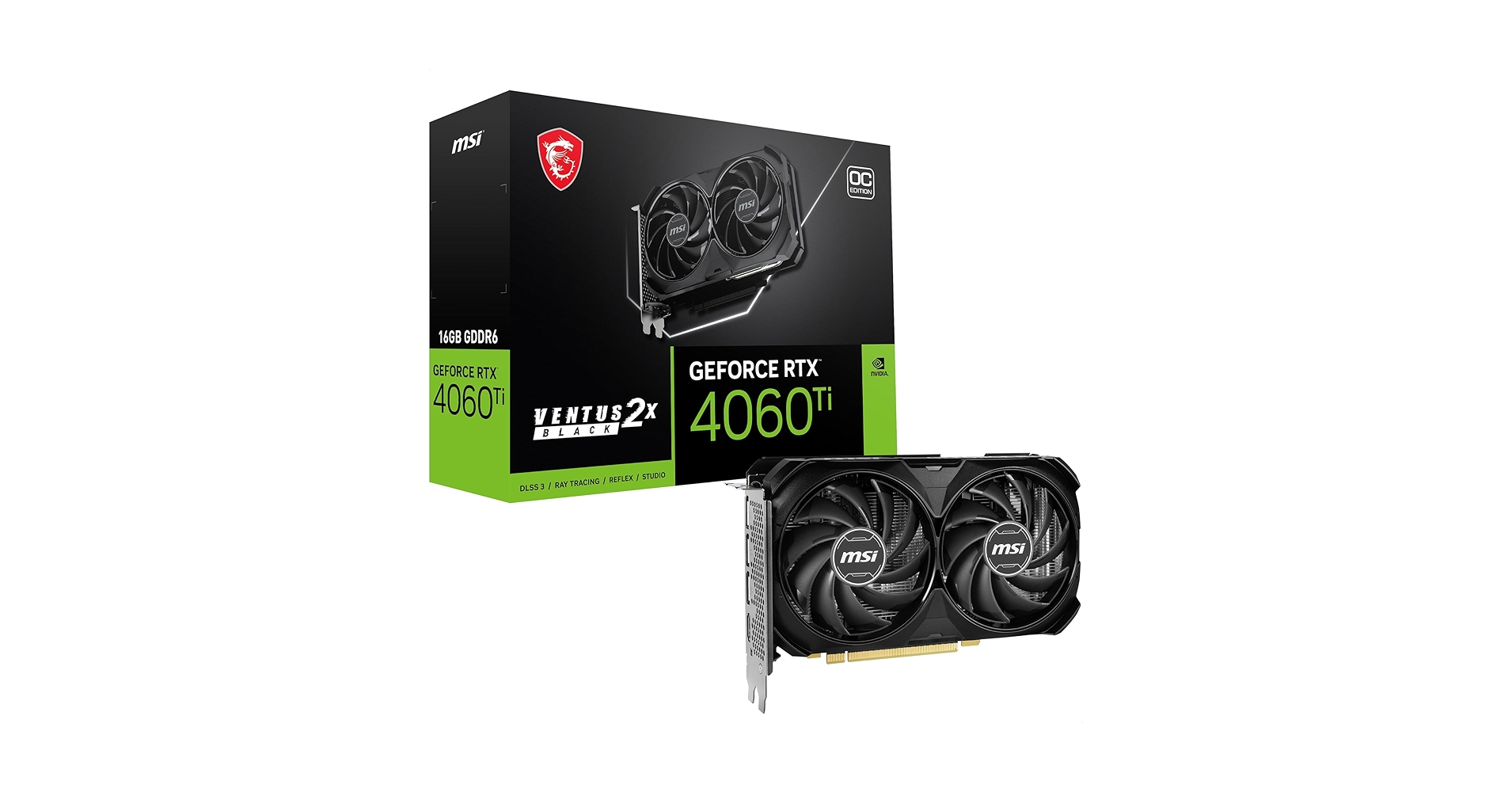 Amazon.com: MSI GeForce RTX 4060 Ti Ventus 2X Black 16G OC
