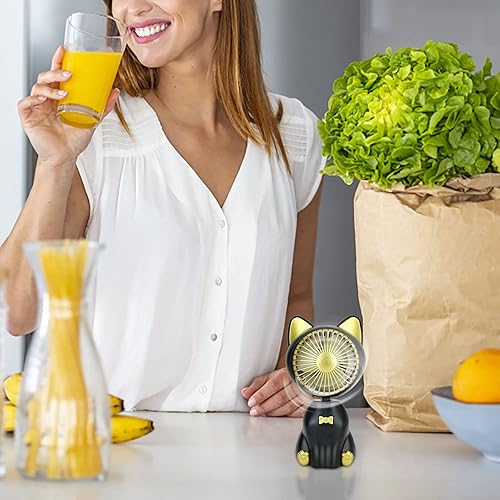 Miniatura 7 de Ventilador de escritorio pequeño silencioso para interiores y exteriores, 4 velocidades, enchufe USB personal, ventilador de mesa portátil, aire