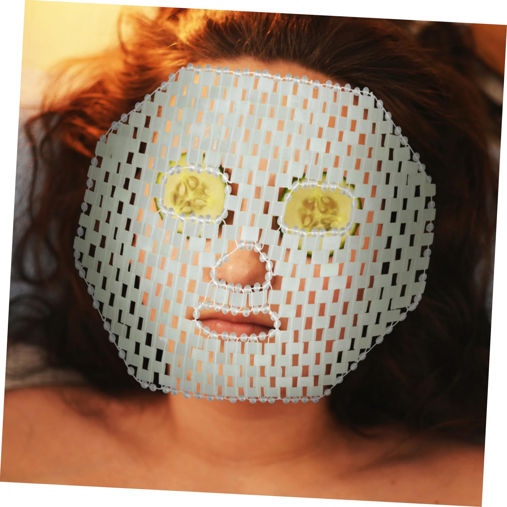 Hohopeti Natürliche Jade Massagemaske für Zuhause zur Linderung von Muskel und Bruxismus Schwellungen Grüne Hautpflege Maske für Entspannende Beauty Anwendungen