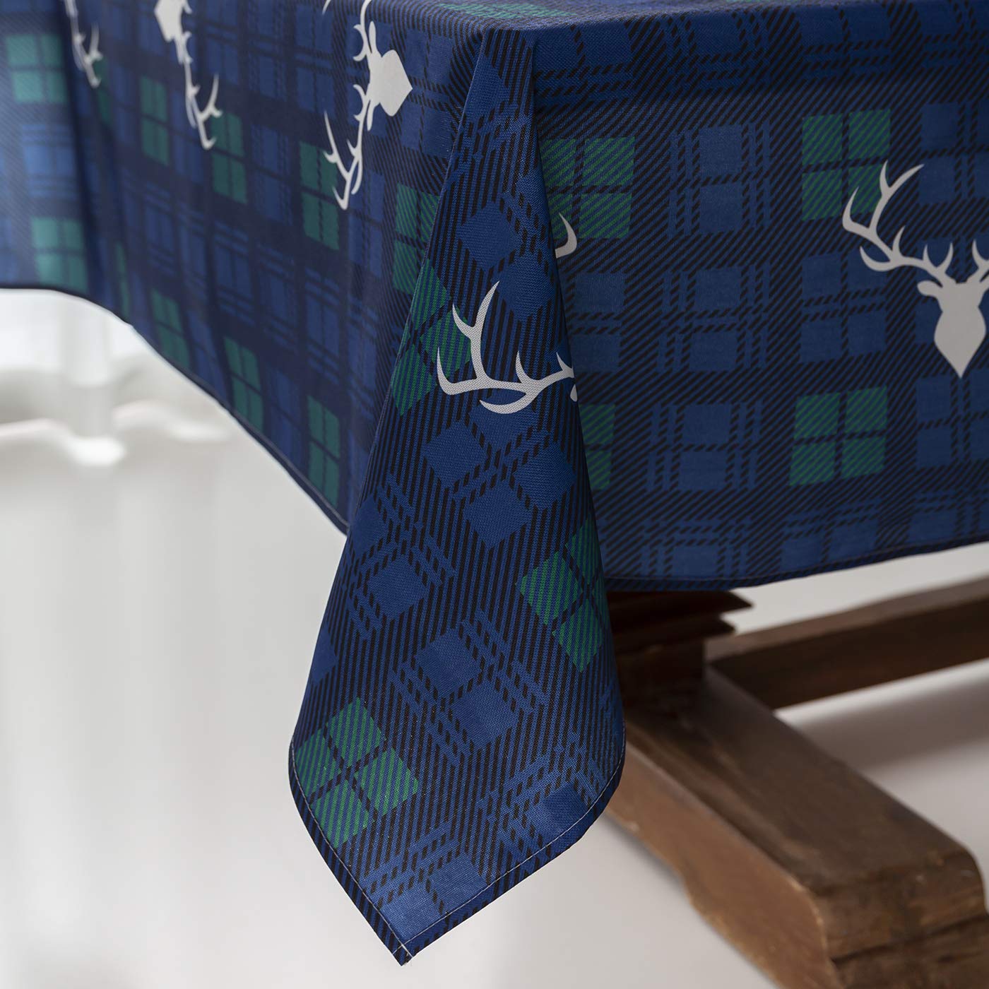 Christmas.uk Traditional Christmas Table Cloth Blue Check Christmas Tablecloths (250Cm X 150Cm, )