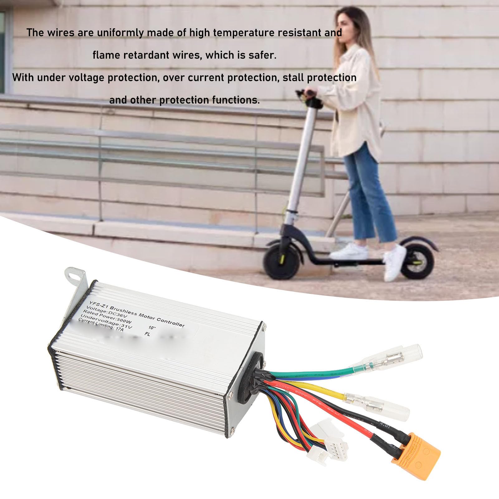 ZWZRFMZHML Motor Speed Controller, 36v 500w Electrical Scooter E Bike Bicycle Tricycle Brush Motor Control Box, Electric Bicycle Controller, Good Heat Dissipation Sensitive Control Safe