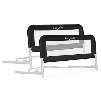 Dream On Me Lightweight Mesh Security Adjustable Bed Rail Double Pack with Breathable Mesh Fabric in Black, 2 Count Pack of 1