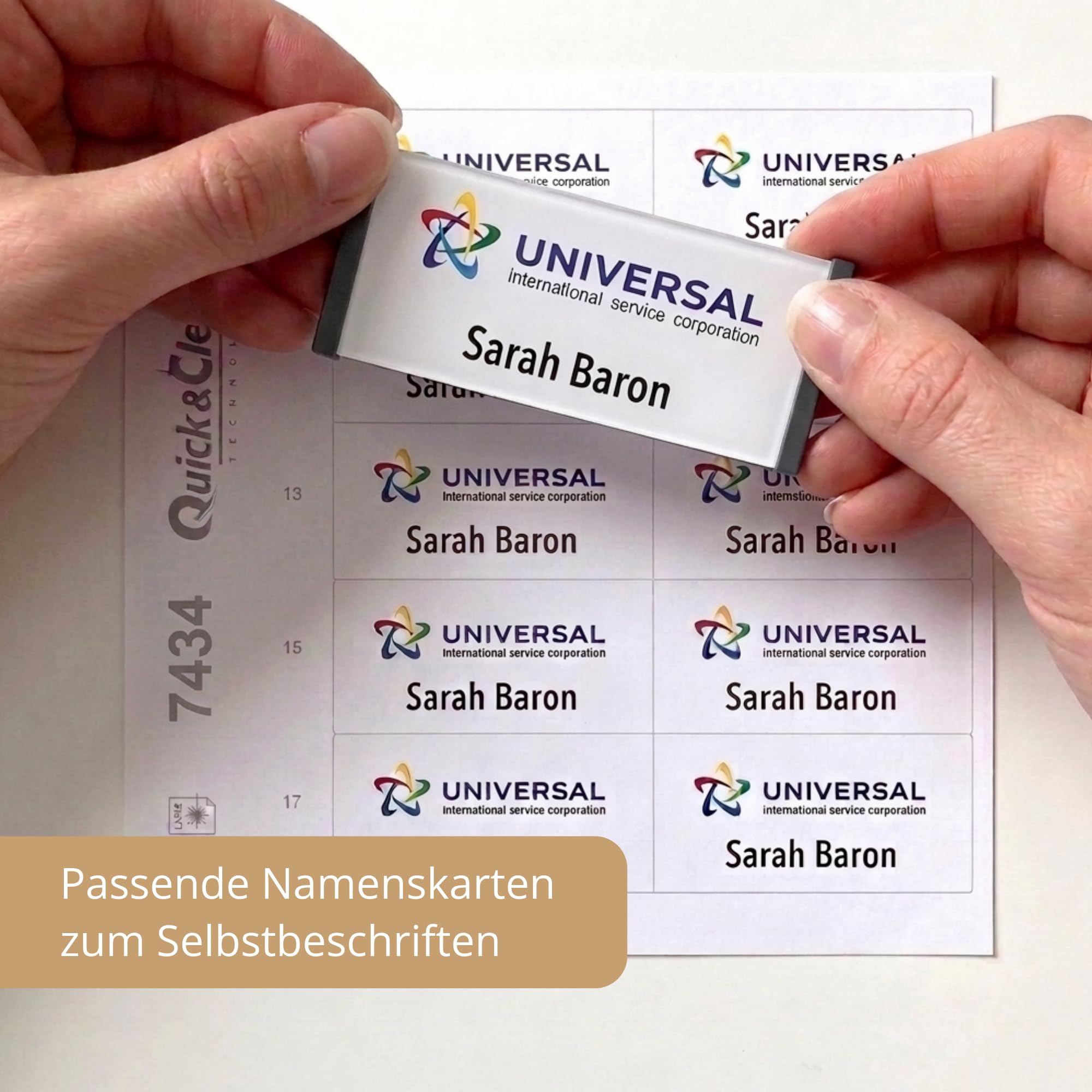 20 Stück Namensschilder mit Magnet zum Selbstbeschriften (Anthrazit, L (80x34mm))