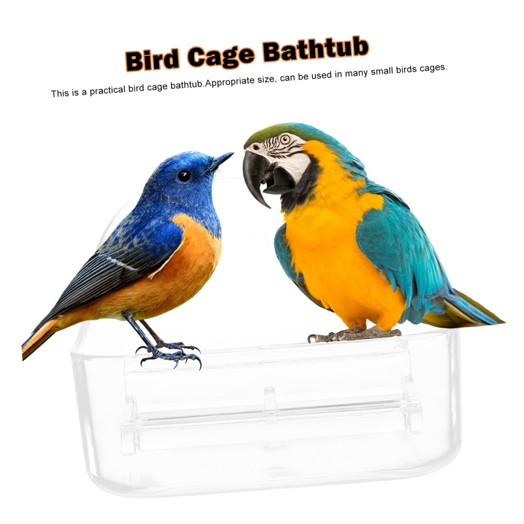 YARNOW Pet Bird Bath Box Reusable Hanging Parrot Bath Tub Leak Design Easy to with Bird Cages Durable Stable