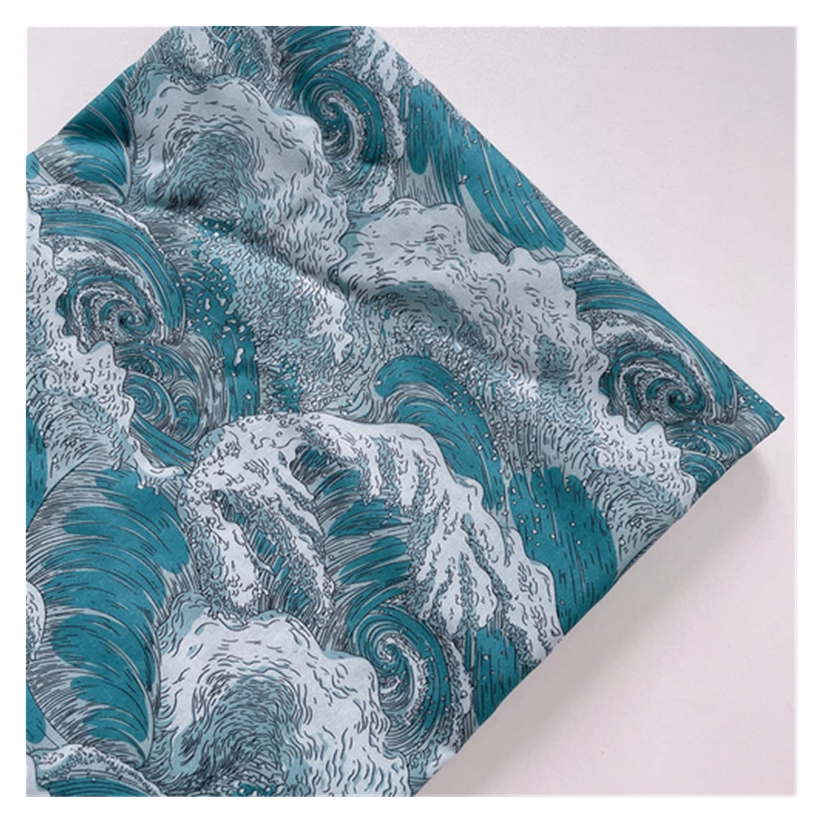 50x145 cm de Tela Poplin de algodón for niños de Vestidos de Tela de Costura Bricolaje Medidor Hecho a Mano Telas (Color : Blue 50x145cm)