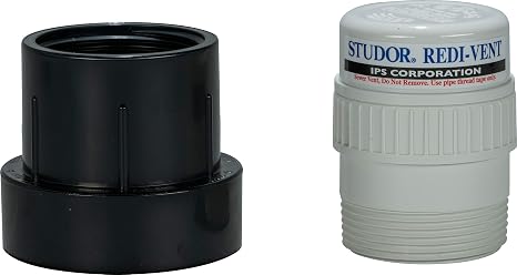Studor 20349 Redi-Vent Air Admittance Valve with ABS Adapter, 1-1/2- or 2-Inch Connection