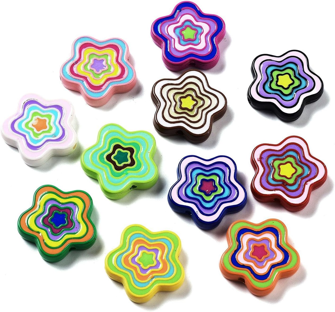 LiQunSweet 290 pcs Mixed Shaped Pink Theme Acrylic Beads Heart Flower Star Bowknot Rabbit Loose Beads for DIY Jewelry Bracelet Necklace Earring Crafts Bag Keychain Decoration